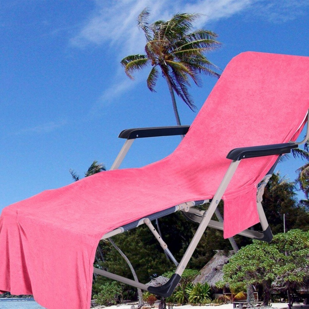 Company Store Turkish Cotton lounge chair cover beach towel coral pink 30x90”